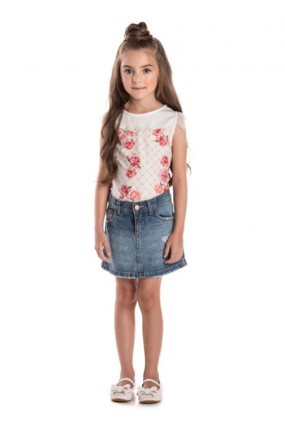 Body Infantil Estampado Menina - Branco - 10