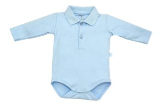 Body Polo Manga Longa Bebê - Azul-claro - 1