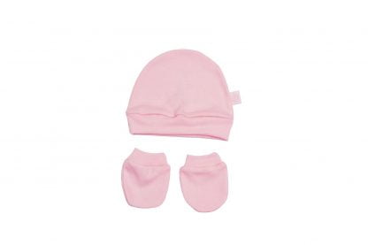 Kit Gorro e Luva em Suedine Bebê - Rosa - P