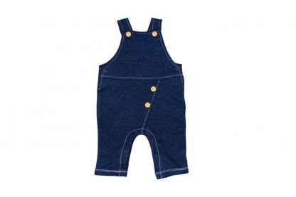 Jardineira Bebê em Moletinho Jeans - Azul - GG