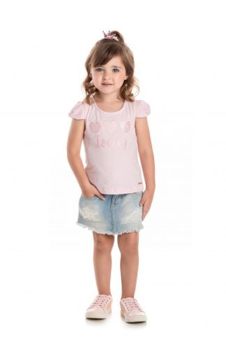 Blusa Infantil em Cotton Menina - Rosa - 3