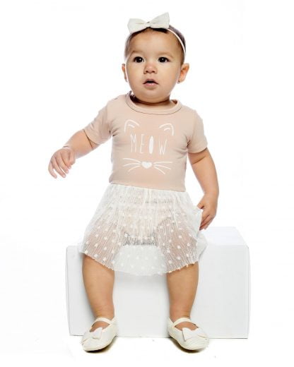 Body Bebê Vestido com Tule - Rosa - GG