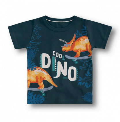 Conjunto Camiseta e Bermuda Dino Menino
