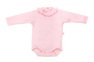 Body Bebê Manga Longa Arrumadinho Menina - Rosa - 1