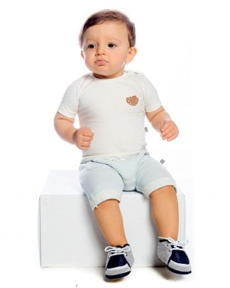 Conjunto Bebê Camiseta e Bermuda - Branco - GG
