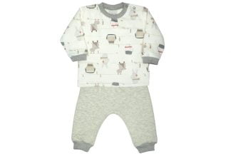 Conjunto Infantil Bebê em Plush Menino - Cinza - 1