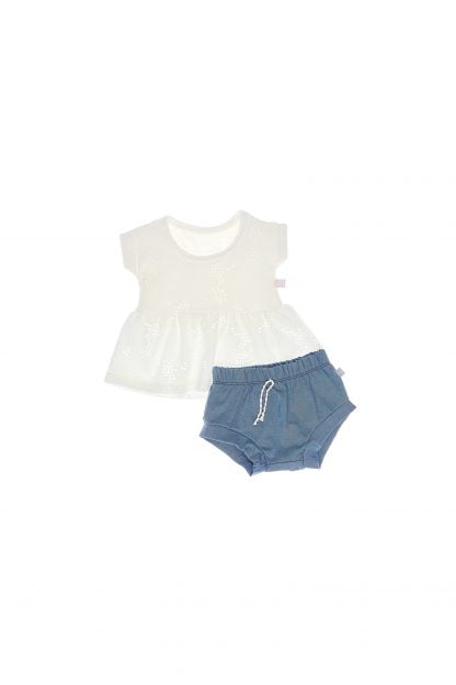 Conjunto Bebê Blusa e Short Tapa Fralda