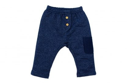 Calça Bebê Moletom Jeans - Azul-marinho - 3