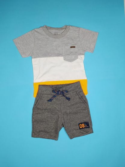 Conjunto Infantil Camiseta e Bermuda - Laranja - G