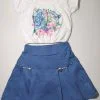 Conjunto Infantil Blusa e Short Saia Menina