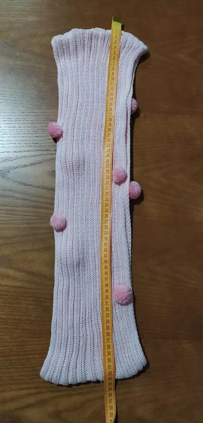 Cachecol Gola lã Tricot com Pompom Menina