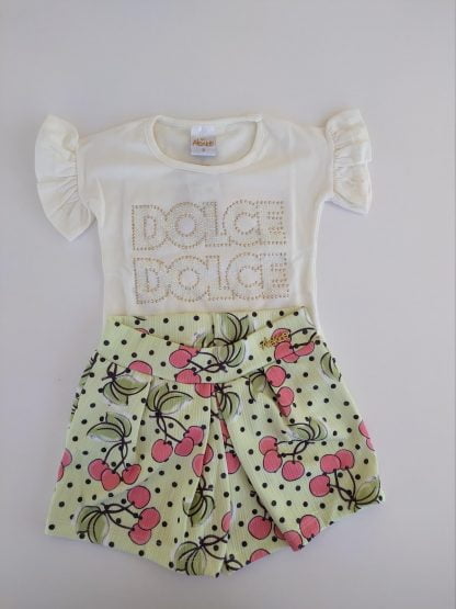 Conjunto Blusa e Short Menina - Verde - 3