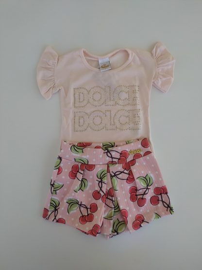 Conjunto Blusa e Short Menina - Rosa - 3