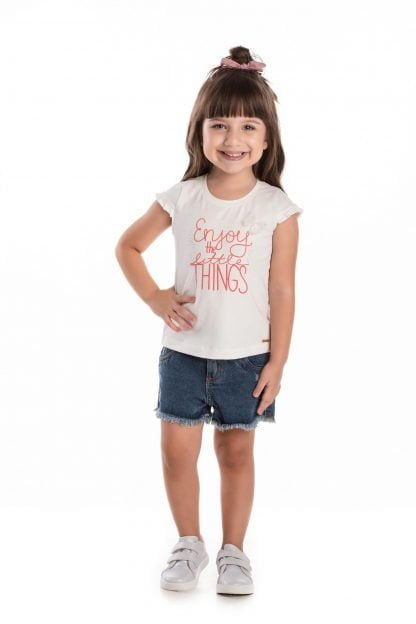 Blusa Infantil Menina - Branco - 3