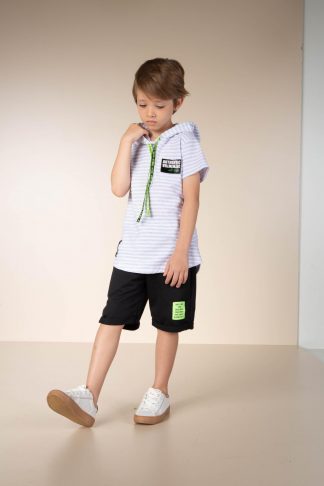 Conjunto Infantil Camiseta e Bermuda Menino - Cinza - 12