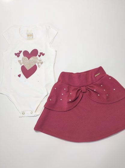 Conjunto Infantil Body e Saia