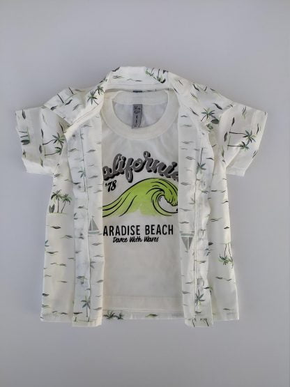 Conjunto Bebê Camisa, Camiseta e Bermuda