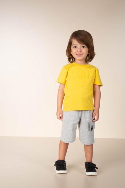 Conjunto Bebê Verão Infantil Menino Amarelo