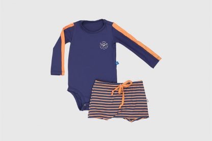 Conjunto de Praia Bebê Menino Body e Sunga UV50