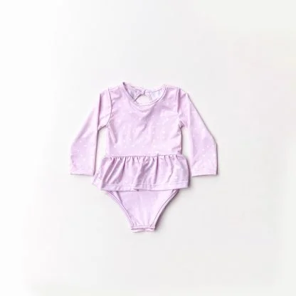 Maiô Manga longa Poá Bebê UV50 - Rosa-Poa - GG