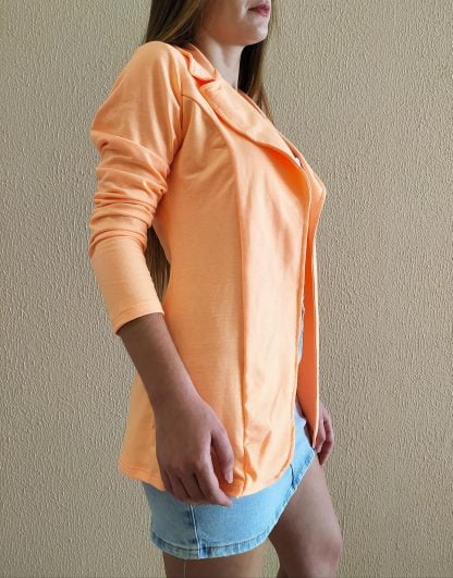 Blazer em Moletinho Feminino - Laranja - G