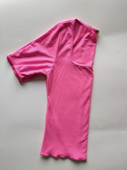 Blusa Feminina Canelada Decote Quadrado - Rosa - GG