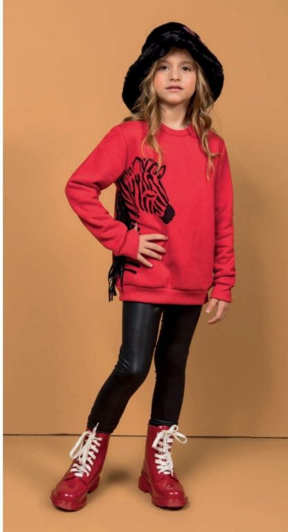 Conjunto Menina Zebra Super Tendencia - Vermelho - 14