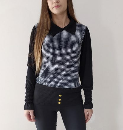 Blusa Manga longa Feminina Gola Polo Moda