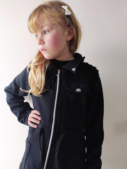 Jaqueta Parka Teddy Moletom Peluciado Invantil Juvenil - Preto - 16