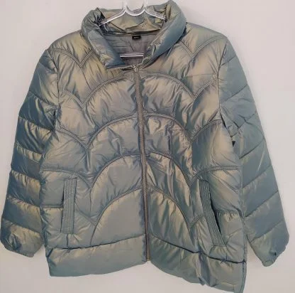 Jaqueta Metalizada Puffer Puf Bobojaco Gominho Feminina - Prateado (sem capuz) - GG-44-46