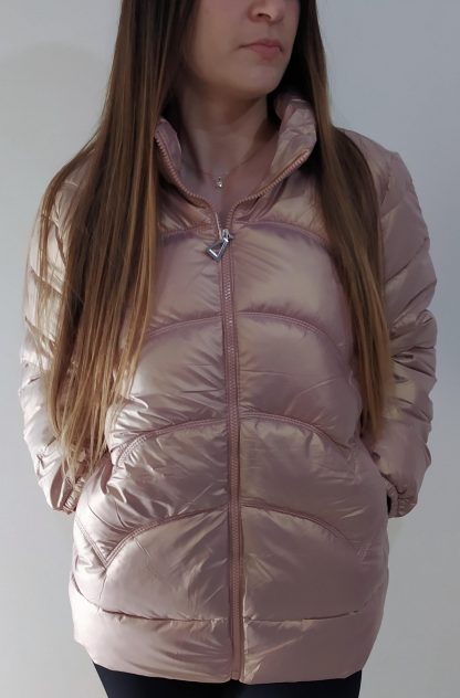 Jaqueta Metalizada Puffer Puf Bobojaco Gominho Feminina - Rose(sem capuz) - GG-44-46