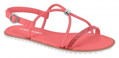 Sandálias Rasteirinhas Tiras Amarrar Rasteira Nó Moda - Coral (Fivela) - 38