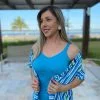 Conjunto Feminino Kimono e Blusa Moda Verão até o Plus Size - Azul - G4