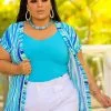 Conjunto Feminino Kimono e Blusa Moda Verão até o Plus Size