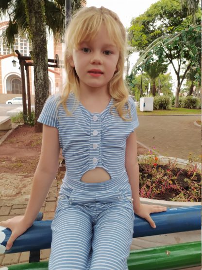 Roupa de Verão Moda Blogueirinha Menina Infantil Macaquinho