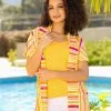 Conjunto Feminino Kimono e Blusa Moda Verão até o Plus Size - Laranja - G4