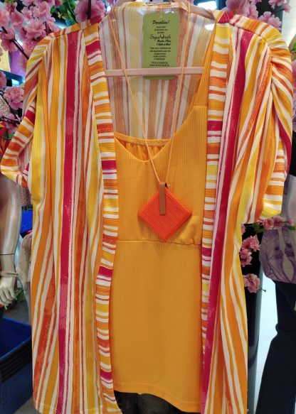 Conjunto Feminino Kimono e Blusa Moda Verão até o Plus Size