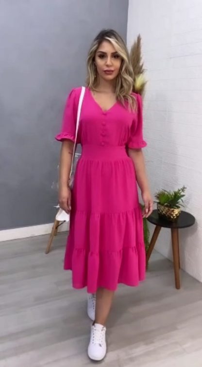 Vestido Feminino Midi Mulher Verão