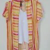 Conjunto Feminino Kimono e Blusa Moda Verão até o Plus Size - Laranja e Branco - G4