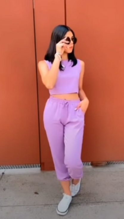 Conjunto Infantil Juvenil Blogueirinha Moda Menina - Roxo Calça - 16