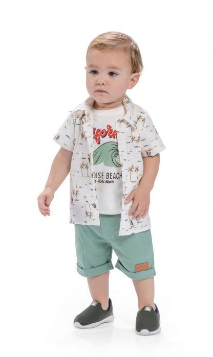 Conjunto Estiloso Bebê Menino - Verde - G