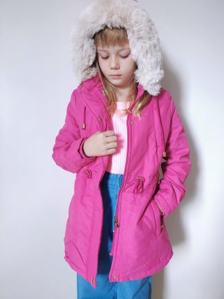 Jaqueta Parka Infantil Juvenil Menina - Pink(Parka) - 16