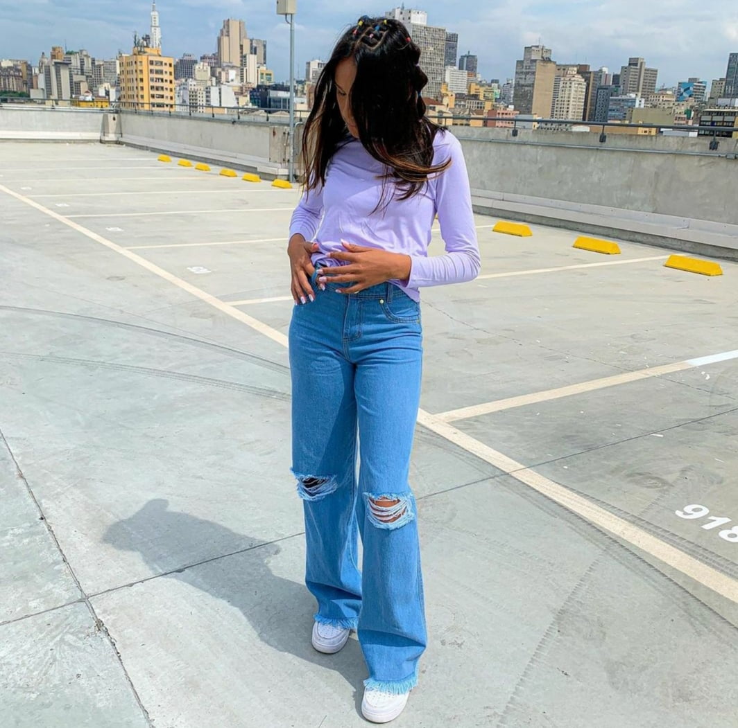 Calça flare deals jeans juvenil