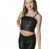 Conjunto Paete Brilho Juvenil Menina Festa Natal Ano Novo - Preto - 16